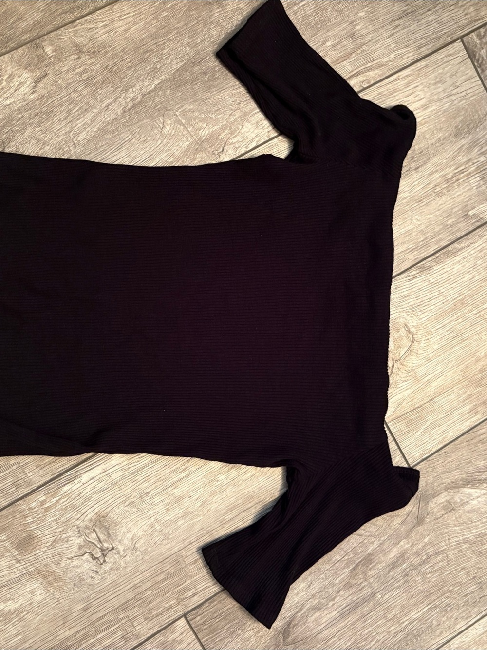 H&M Off-Shoulder Ribbed Top in Black - Picture 2 of 2